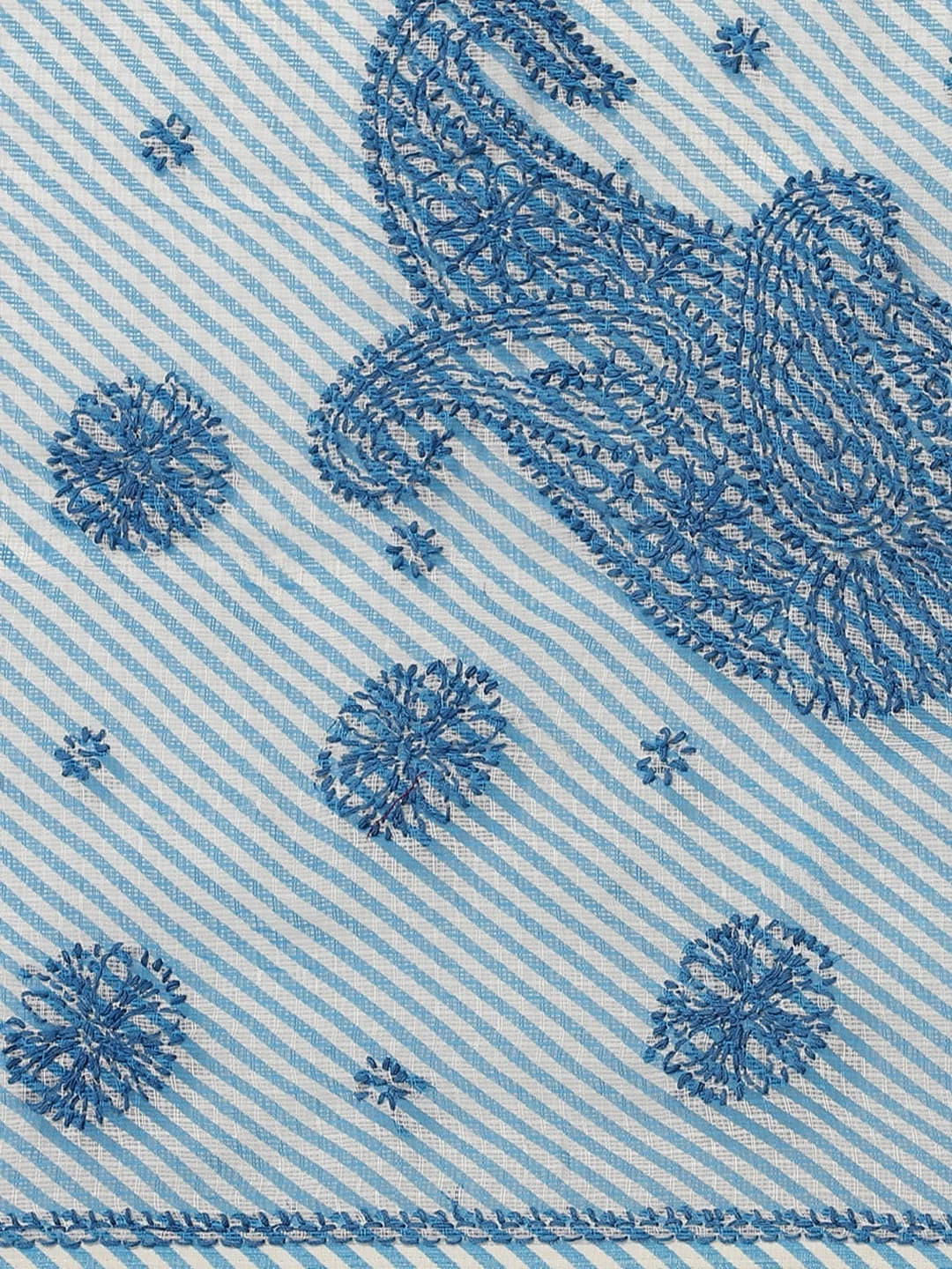 Ada Hand Embroidered Blue Kota Lucknow Chikankari Saree With Blouse A311351