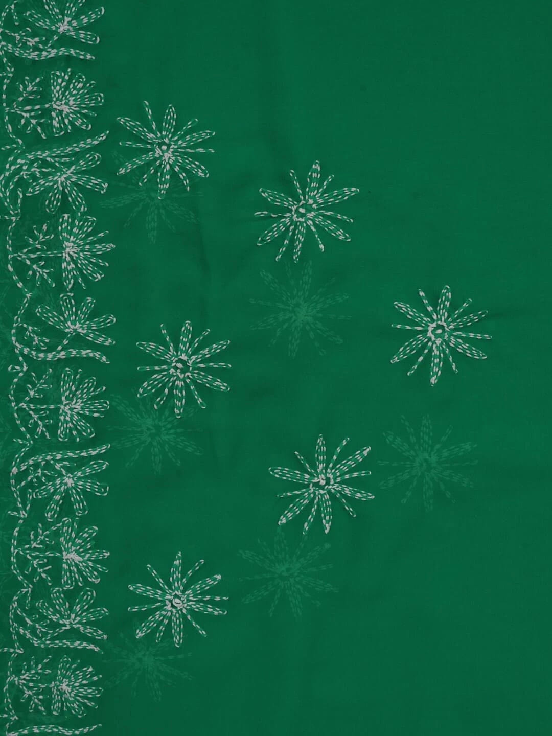 Ada Hand Embroidered British Racing Green Georgette Lucknowi Chikankari Saree With Blouse A136704