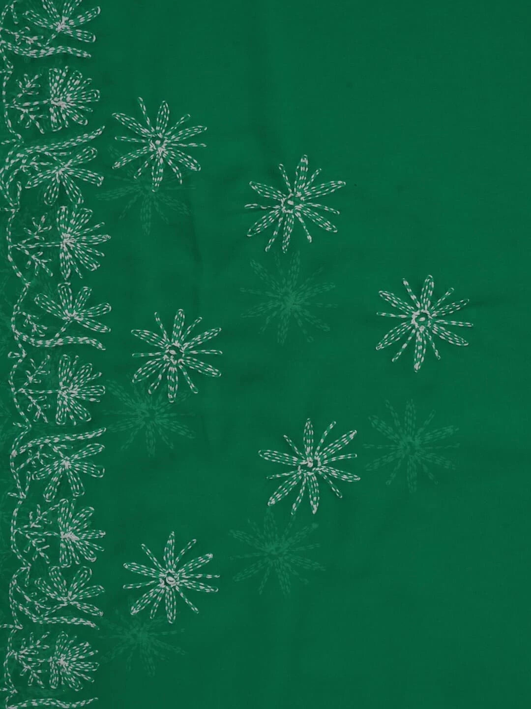 Ada Hand Embroidered British Racing Green Georgette Lucknowi Chikankari Saree With Blouse A136704