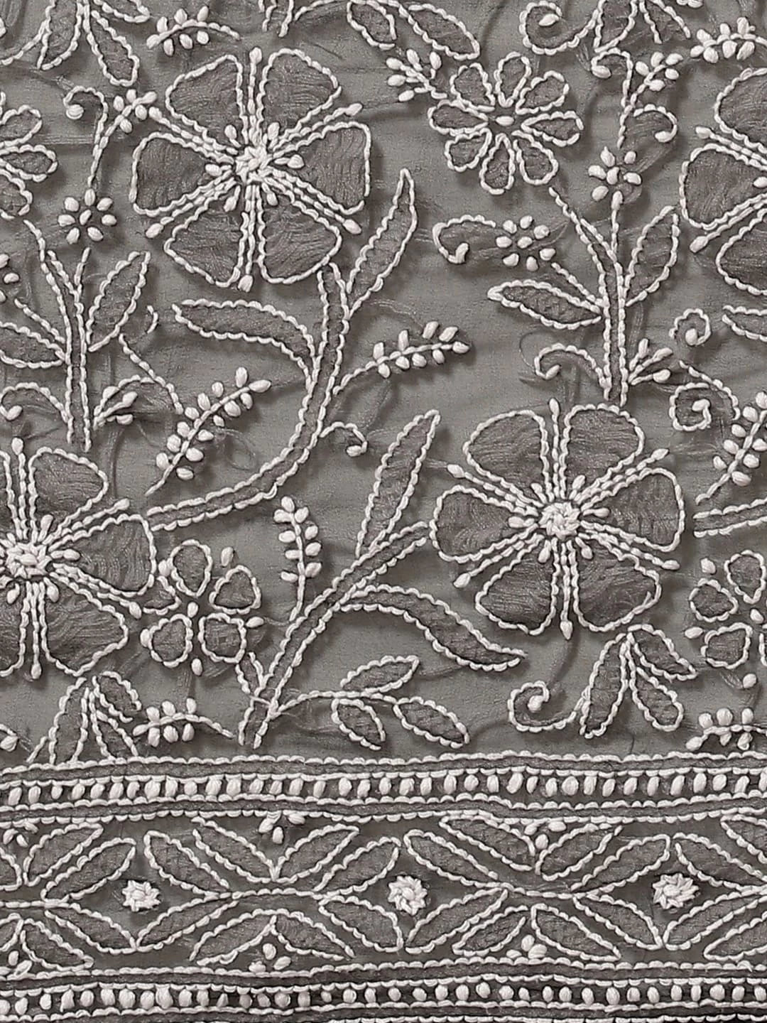 Ada Hand Embroidered Black Georgette Lucknow Chikankari Saree with Blouse A311305