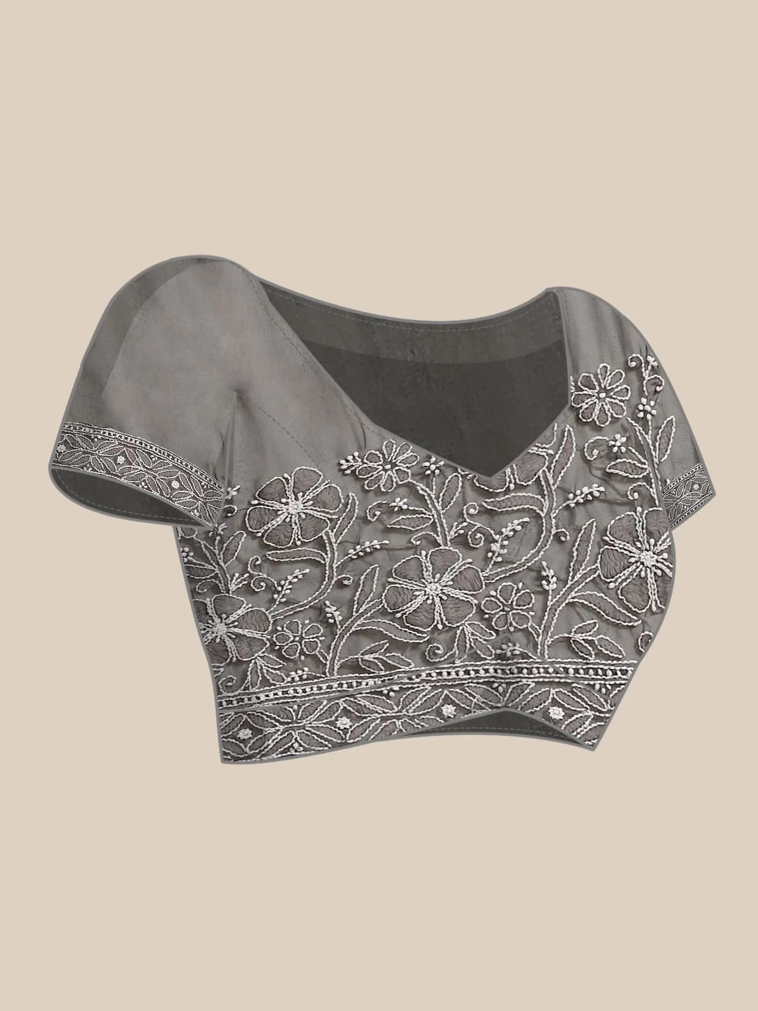 Ada Hand Embroidered Black Georgette Lucknow Chikankari Saree with Blouse A311305
