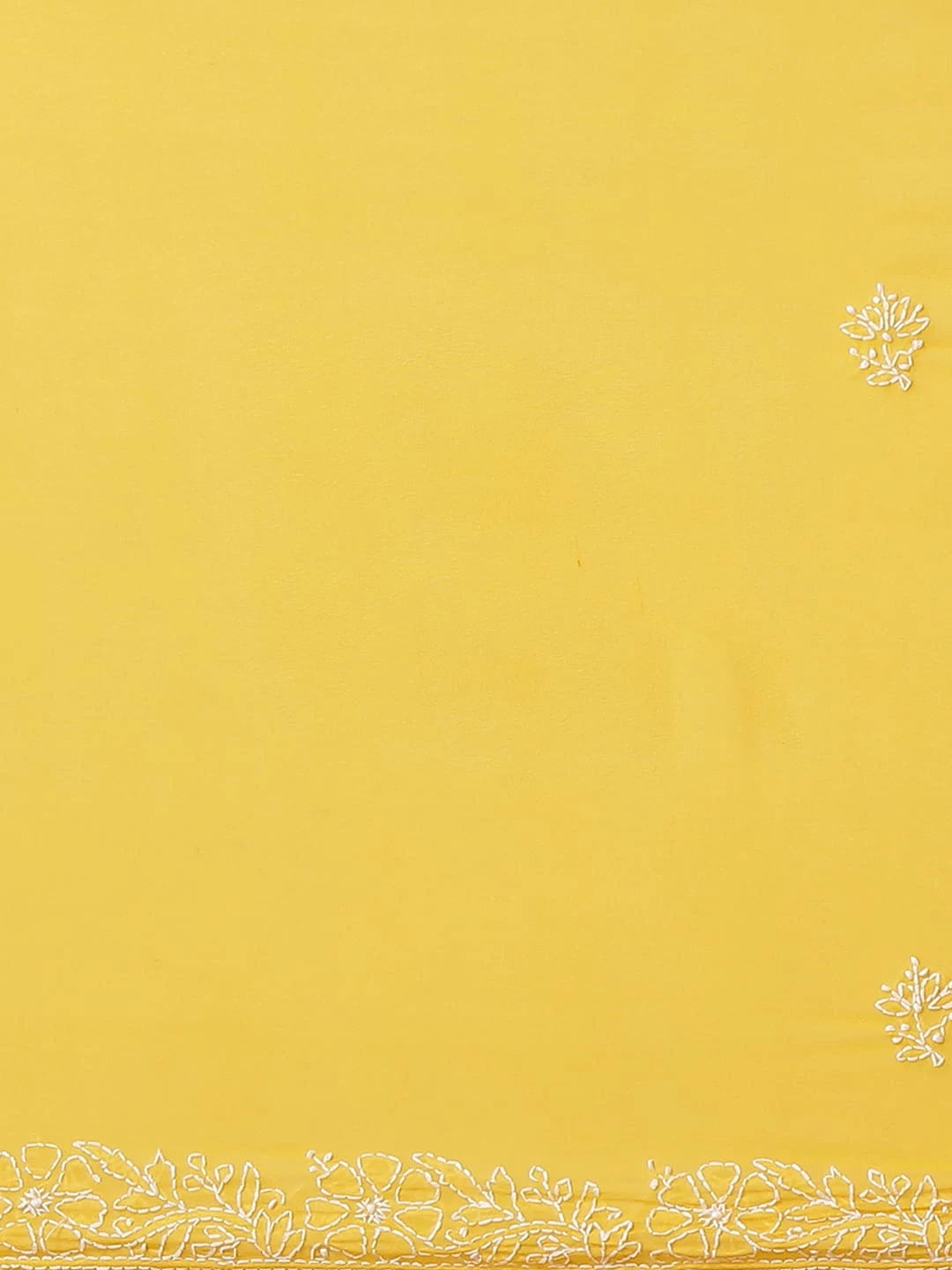 Ada Hand Embroidered Yellow Georgette Lucknowi Chikankari Saree With Blouse A311340