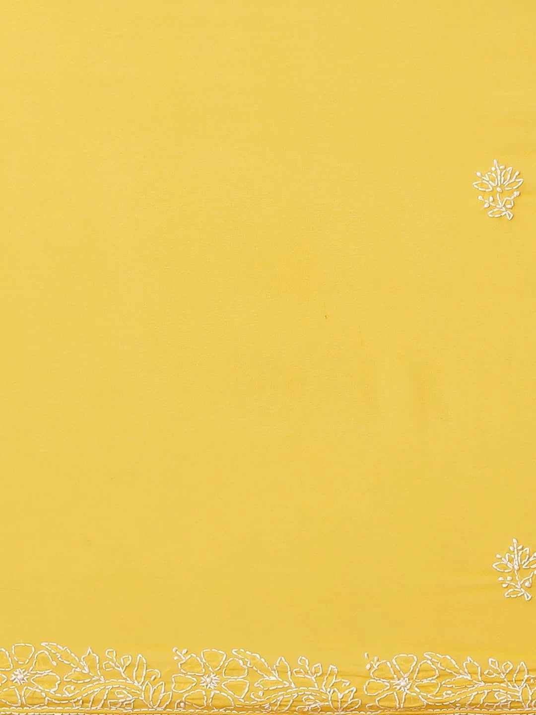 Ada Hand Embroidered Yellow Georgette Lucknowi Chikankari Saree With Blouse A311340
