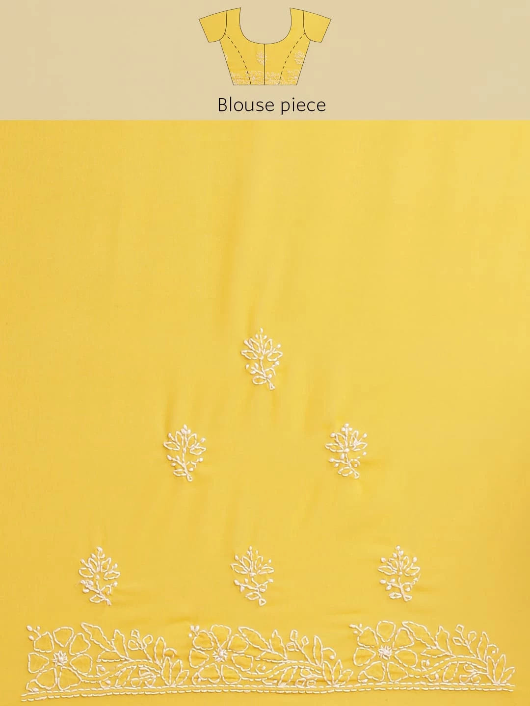 Ada Hand Embroidered Yellow Georgette Lucknowi Chikankari Saree With Blouse A311340