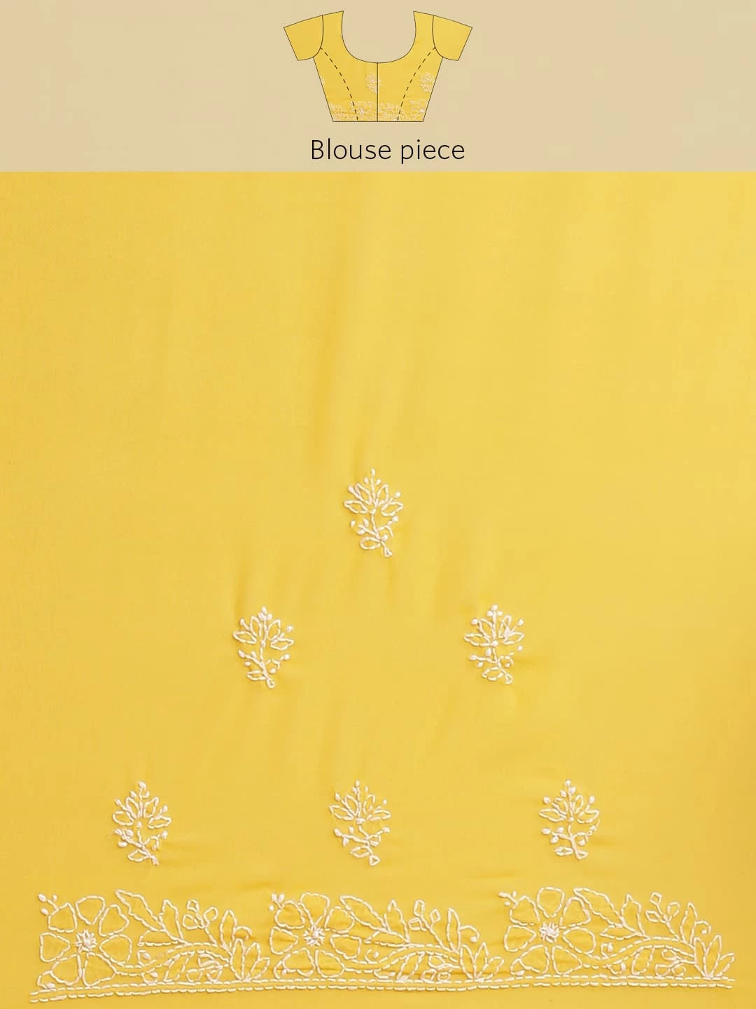 Ada Hand Embroidered Yellow Georgette Lucknowi Chikankari Saree With Blouse A311340