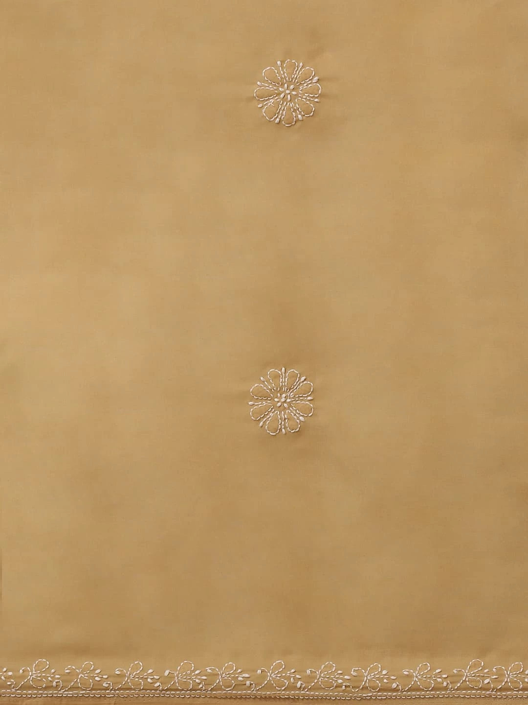 Ada Hand Embroidered Fawn Cotton Lucknow Chikankari Saree With Blouse A311318