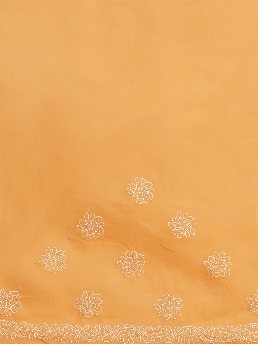Ada Hand Embroidered Mustard Cotton Lucknow Chikankari Saree With Blouse A311147