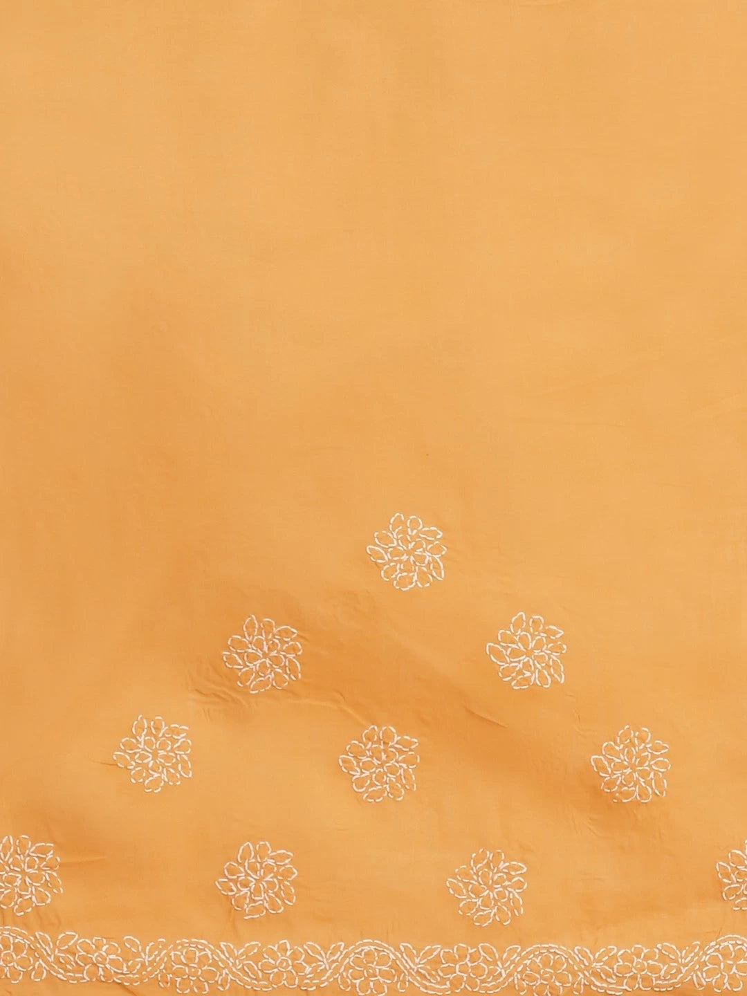 Ada Hand Embroidered Mustard Cotton Lucknow Chikankari Saree With Blouse A311147