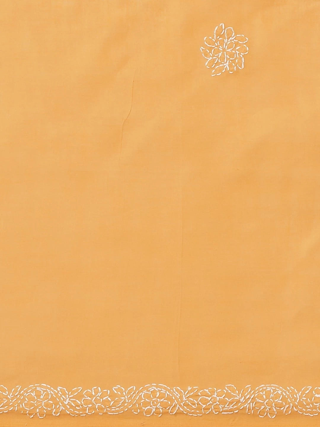 Ada Hand Embroidered Mustard Cotton Lucknow Chikankari Saree With Blouse A311147