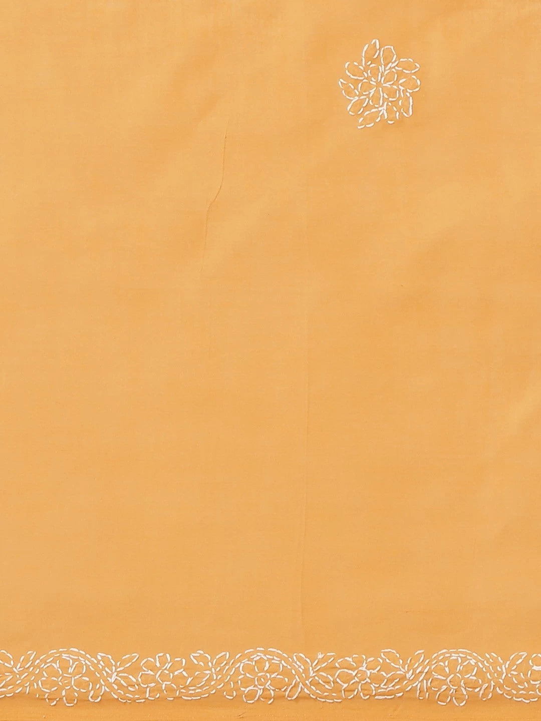 Ada Hand Embroidered Mustard Cotton Lucknow Chikankari Saree With Blouse A311147