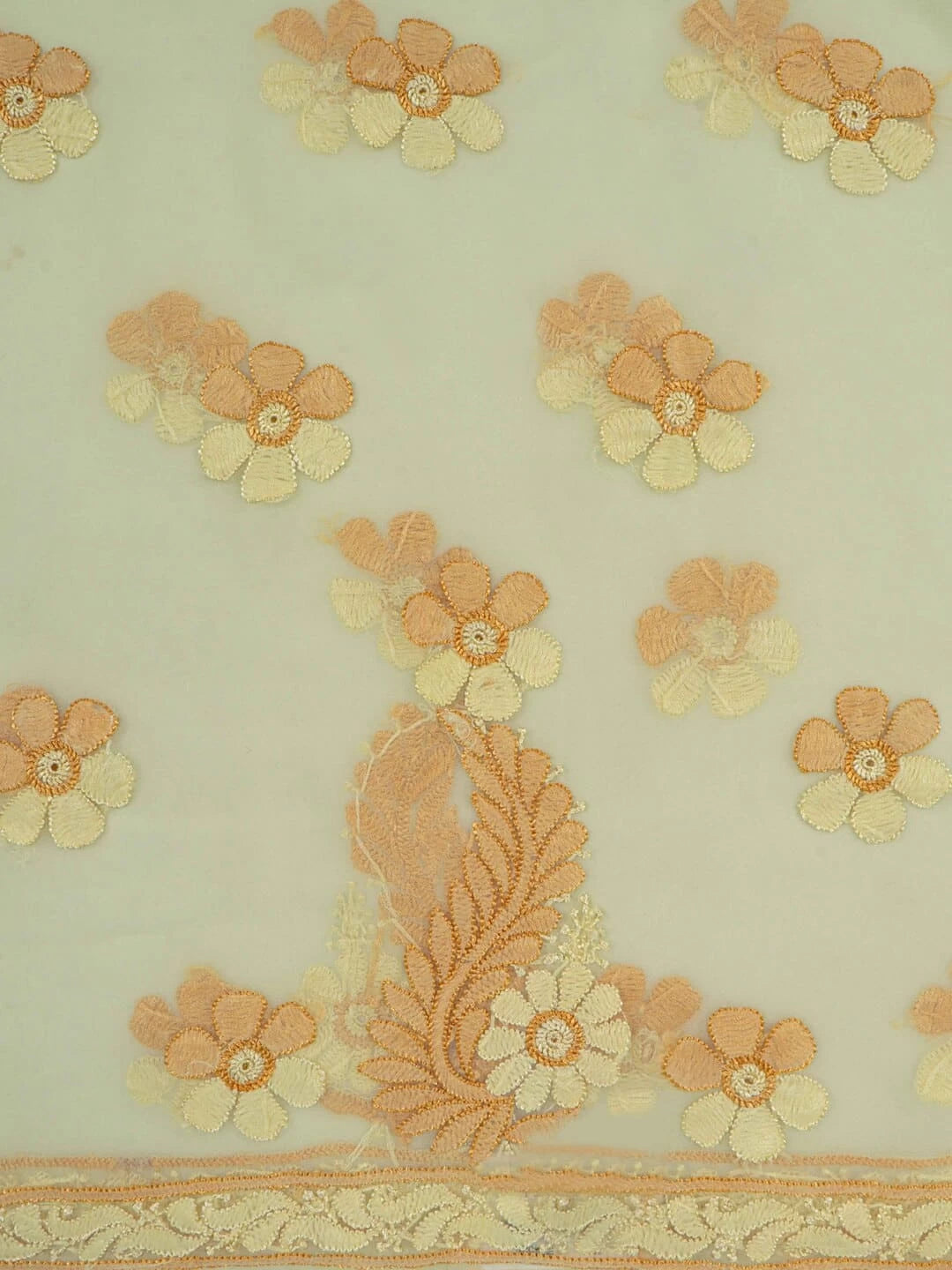 Ada Hand Embroidered Lemon Georgette Lucknowi Chikankari Unstitched Kurta Piece 01A109641