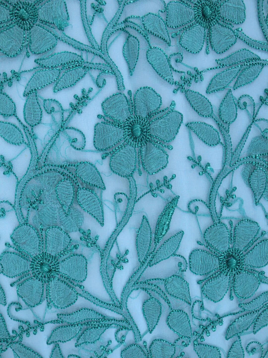 Ada Hand Embroidered Blue Georgette Lucknowi Chikankari Unstitched Kurta Piece 01A160778