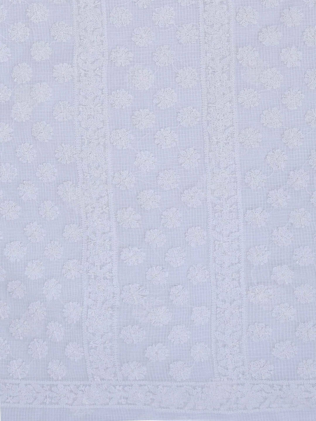 Ada Hand Embroidered White Kota Lucknowi Chikankari Unstitched Kurta Piece 01A172702