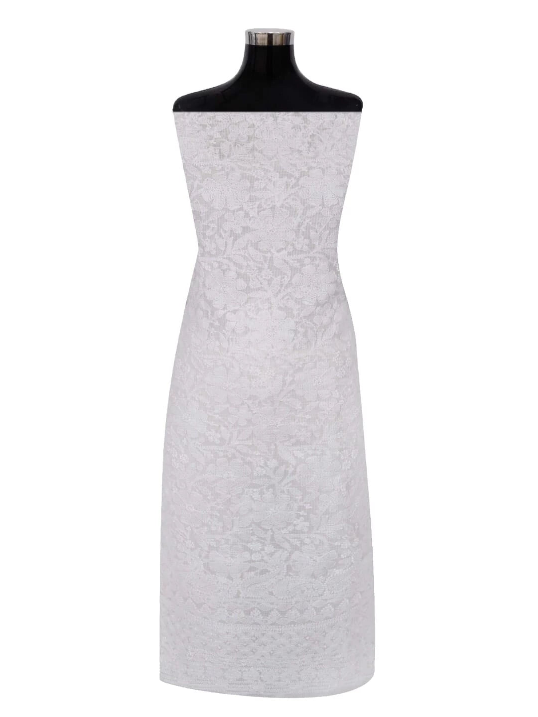 Ada Hand Embroidered White Kota Lucknowi Chikankari Unstitched Kurta Piece 01A204805