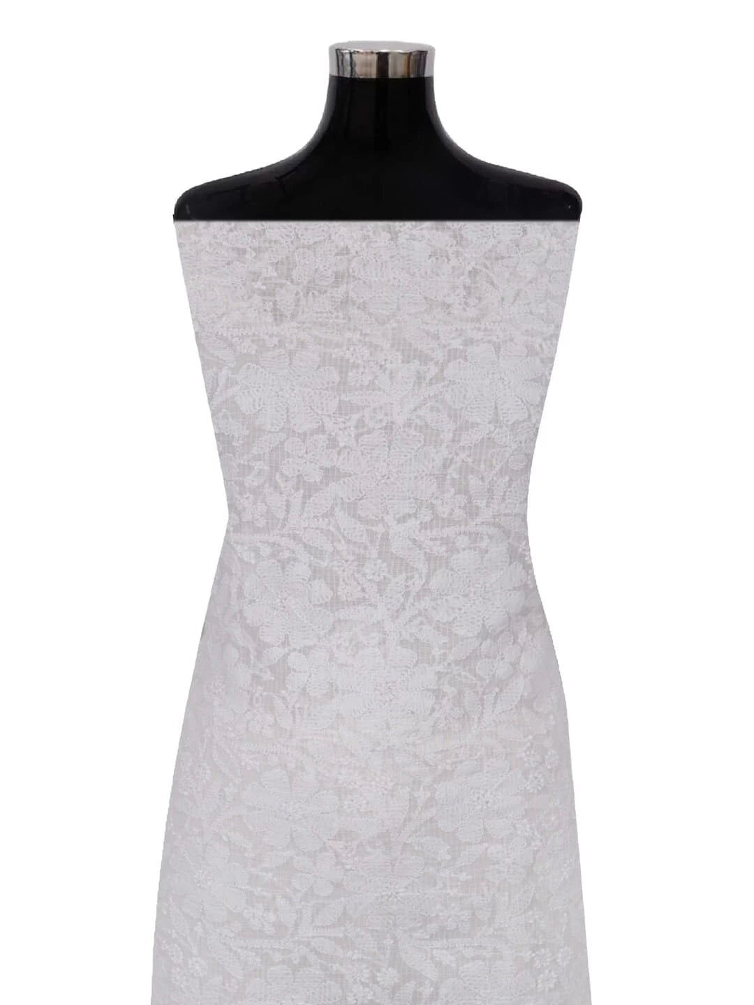 Ada Hand Embroidered White Kota Lucknowi Chikankari Unstitched Kurta Piece 01A204805