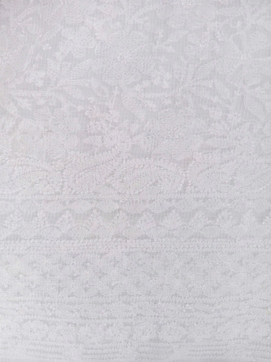 Ada Hand Embroidered White Kota Lucknowi Chikankari Unstitched Kurta Piece 01A204805