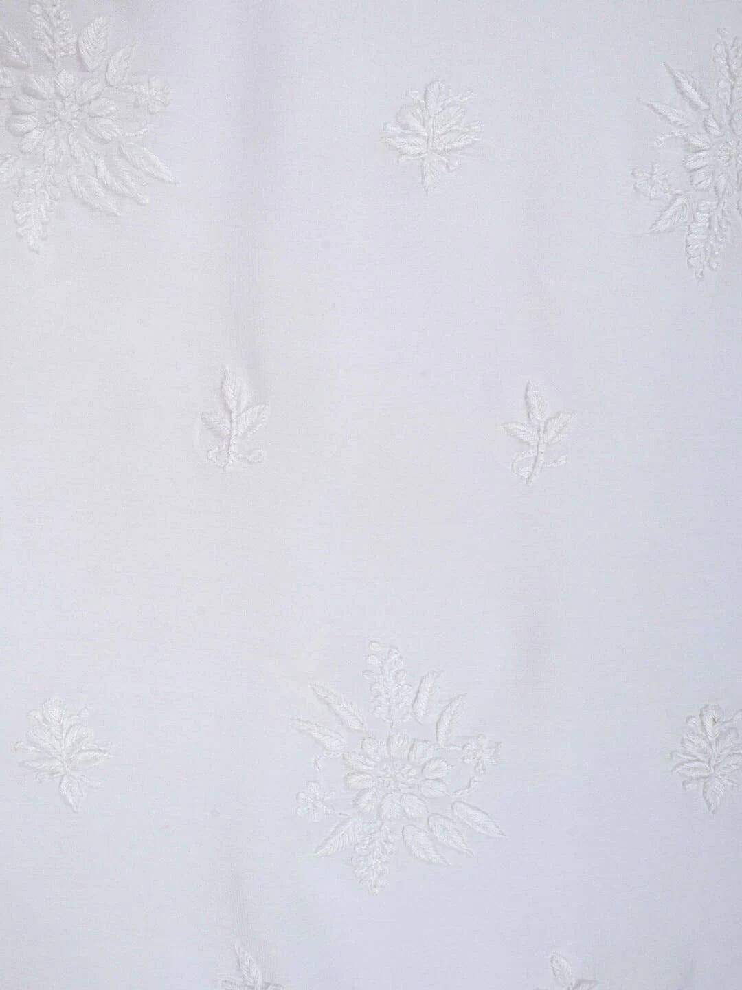 Ada Hand Embroidered White Chanderi Lucknowi Chikankari Unstitched Kurta Piece 01A132732