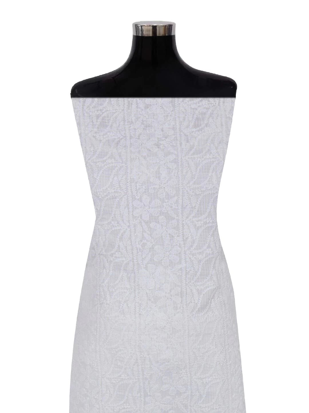 Ada Hand Embroidered White Kota Lucknowi Chikankari Unstitched Kurta Piece A623131