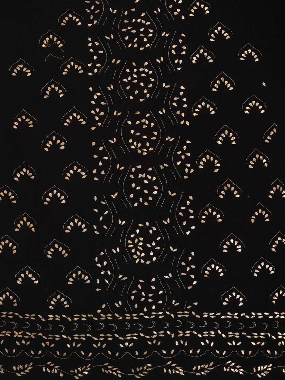 Ada Hand Embroidered Black Georgette Lucknowi Chikankari Unstitched Kurta Piece With Gota Patti Work A624919