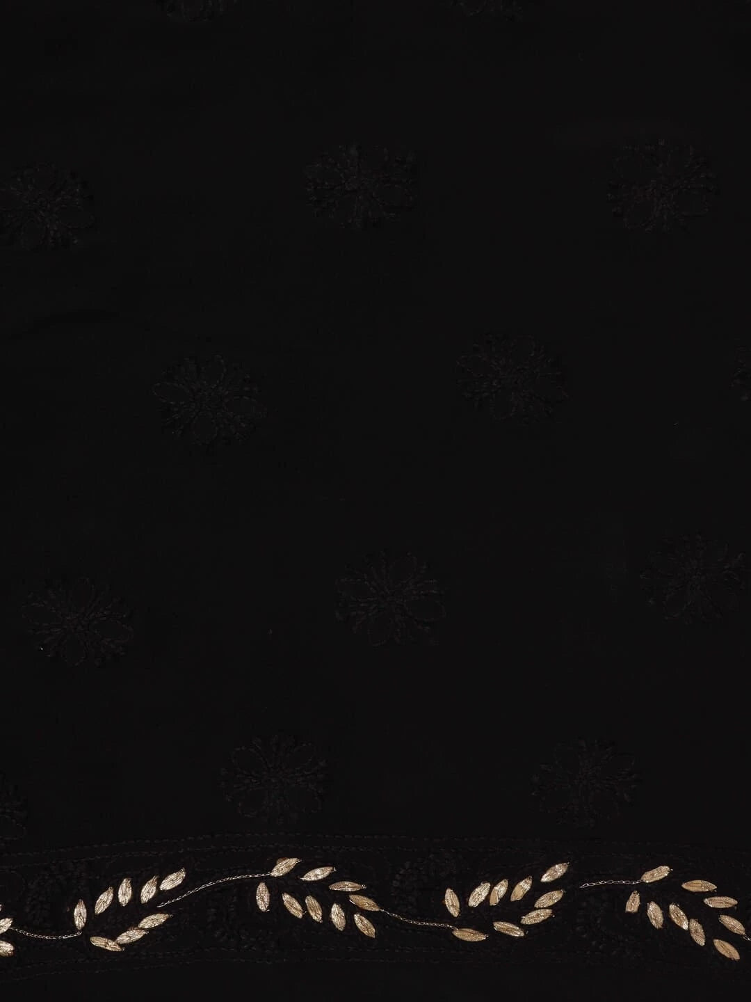 Ada Hand Embroidered Black Georgette Lucknowi Chikankari Unstitched Kurta Piece With Gota Patti Work A624919