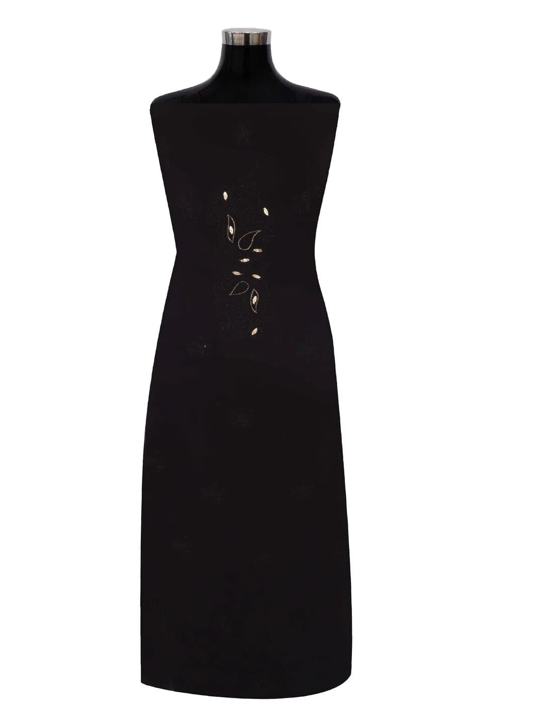 Ada Hand Embroidered Black Georgette Lucknowi Chikankari Unstitched Kurta Piece With Gota Patti Work A624919
