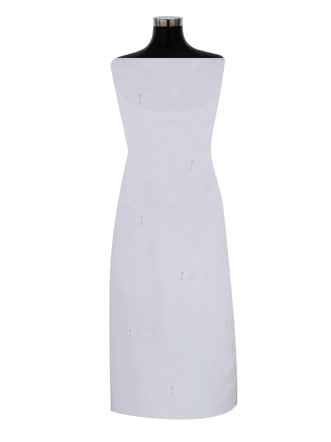 Ada Hand Embroidered White Cotton Lucknowi Chikankari Semi-Stitched Kurta Piece 01A67511