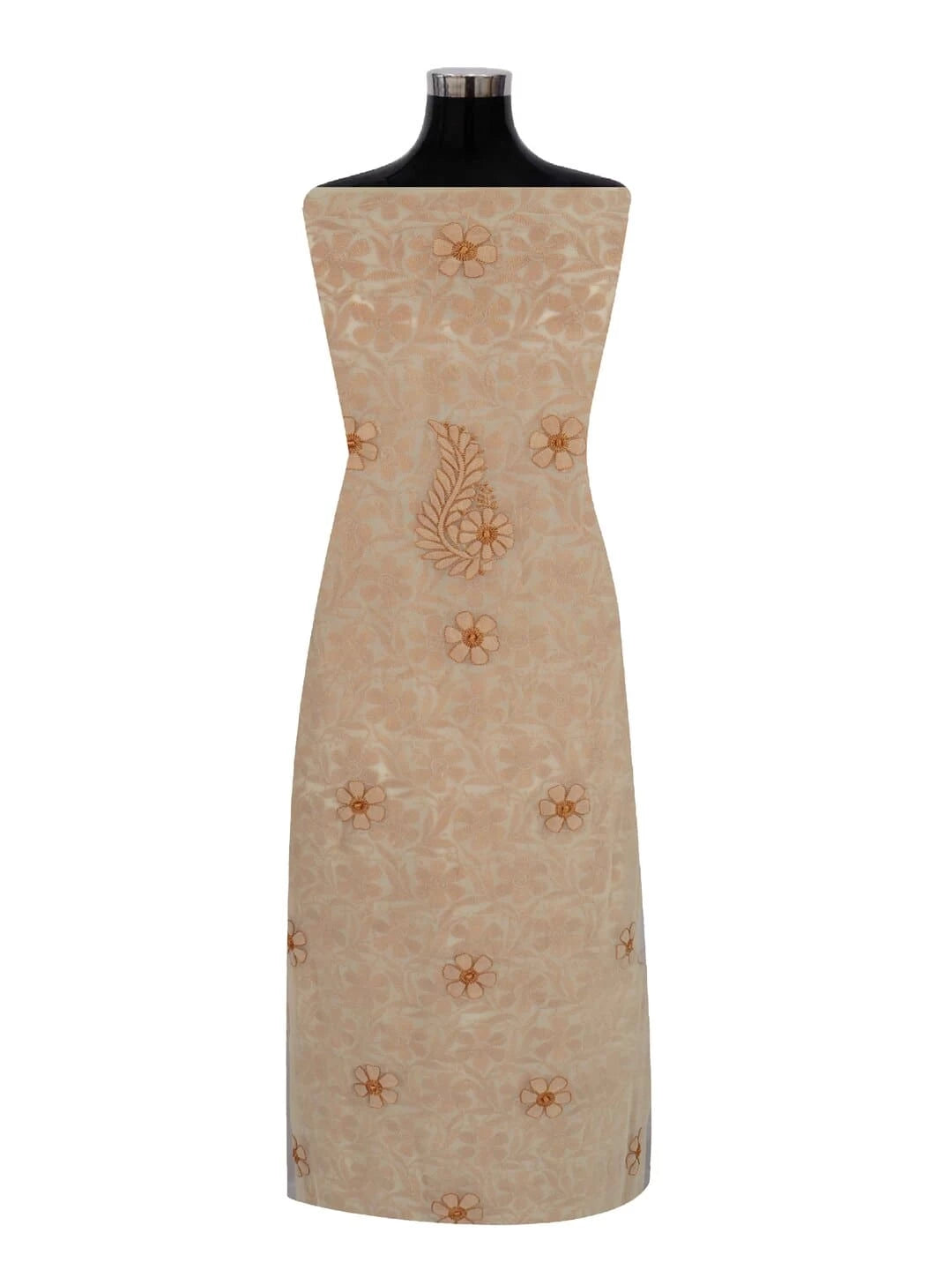 Ada Hand Embroidered Lemon Georgette Lucknowi Chikankari Unstitched Kurta Piece 01A209162