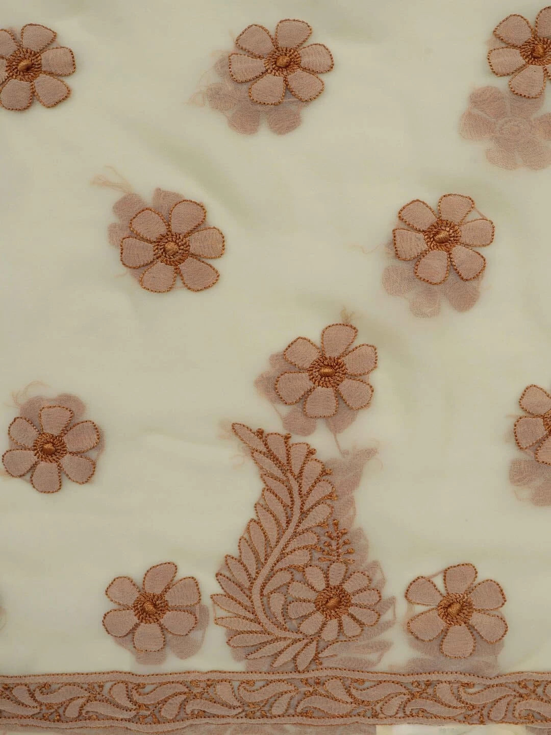 Ada Hand Embroidered Lemon Georgette Lucknowi Chikankari Unstitched Kurta Piece 01A209162