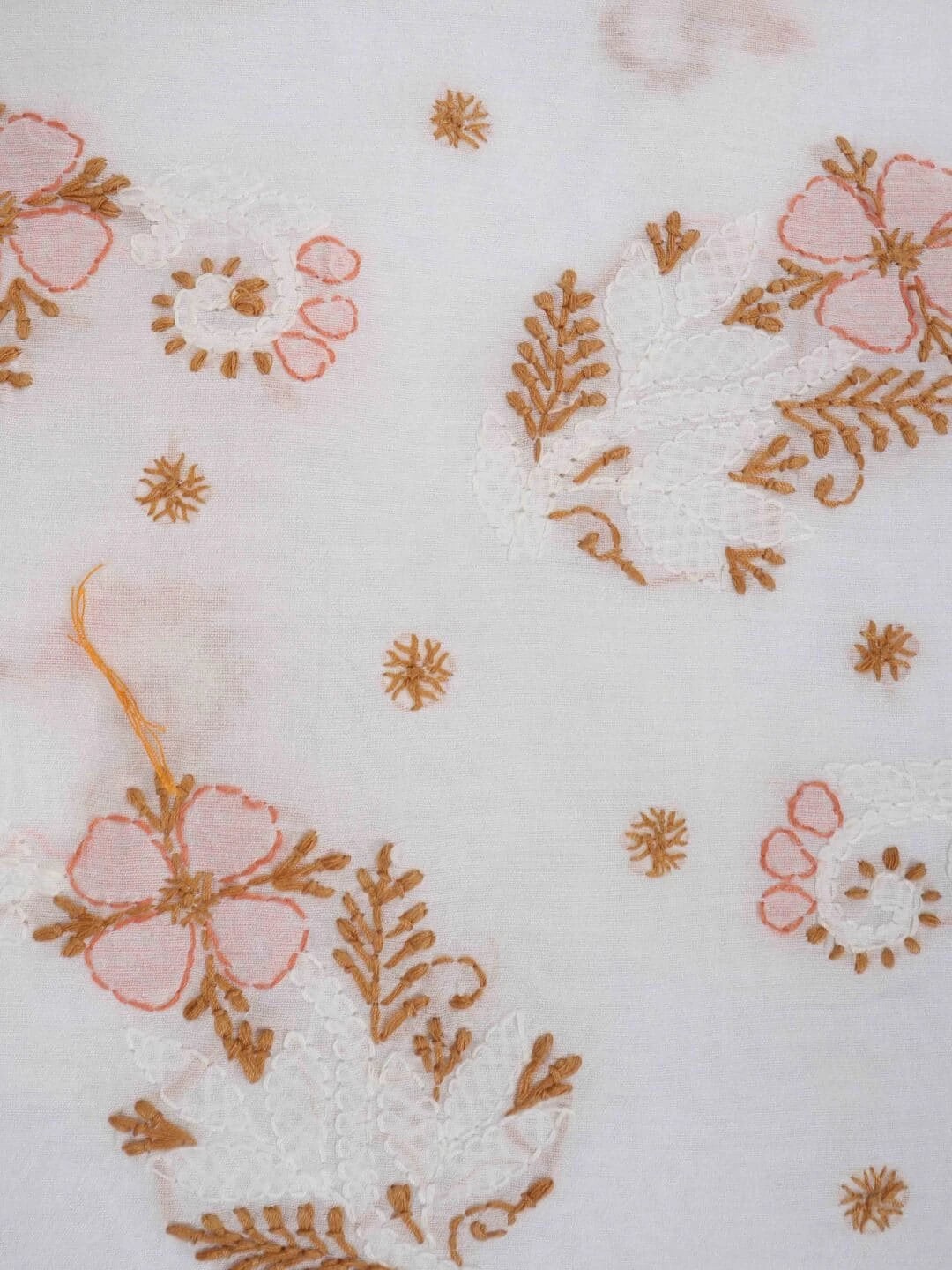 Ada Hand Embroidered White Chanderi Lucknowi Chikankari Unstitched Kurta Piece 01A192935