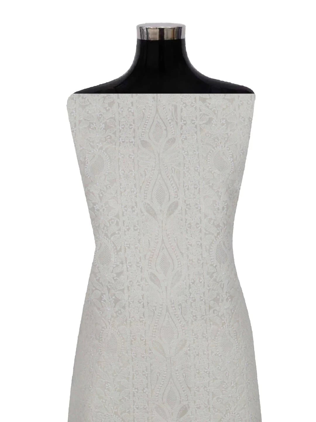Ada Hand Embroidered Cream Cotton Lucknowi Chikankari Unstitched Kurta Piece 01A261761