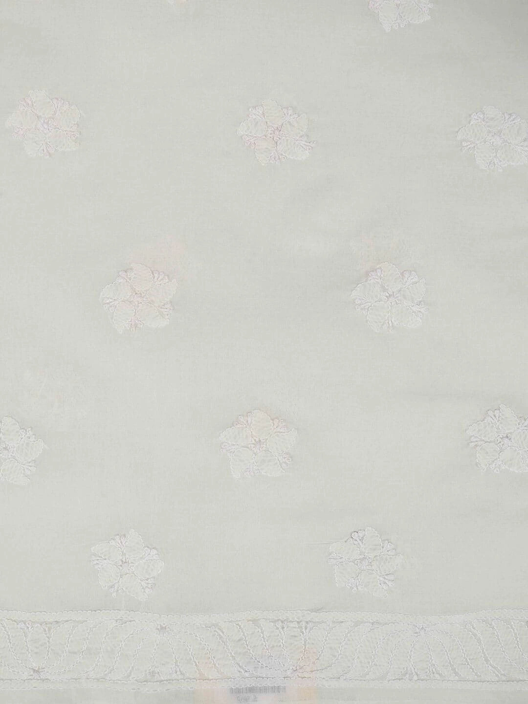 Ada Hand Embroidered Cream Cotton Lucknowi Chikankari Unstitched Kurta Piece 01A261761