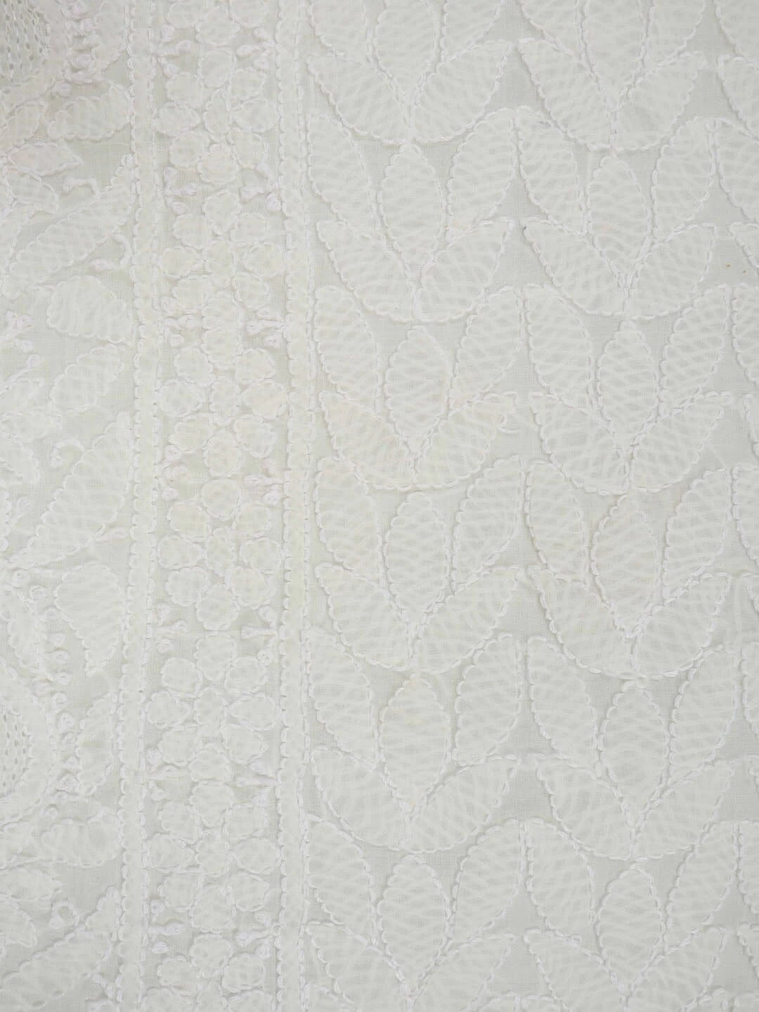 Ada Hand Embroidered Cream Cotton Lucknowi Chikankari Unstitched Kurta Piece 01A261761