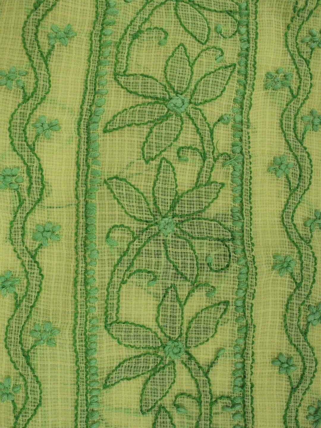 Ada Hand Embroidered Lemon Kota Lucknowi Chikankari Unstitched Kurta Piece 01A223500