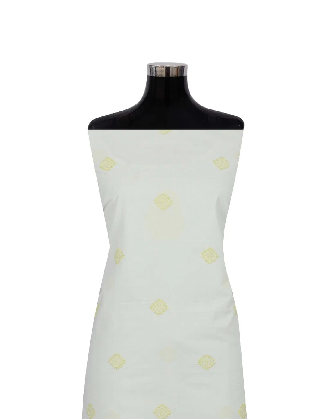 Ada Hand Embroidered Lemon Cotton Lucknowi Chikankari Unstitched Kurta Piece A220506