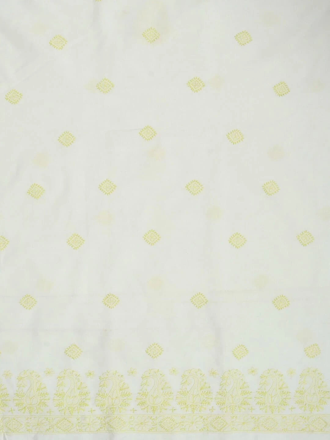 Ada Hand Embroidered Lemon Cotton Lucknowi Chikankari Unstitched Kurta Piece A220506