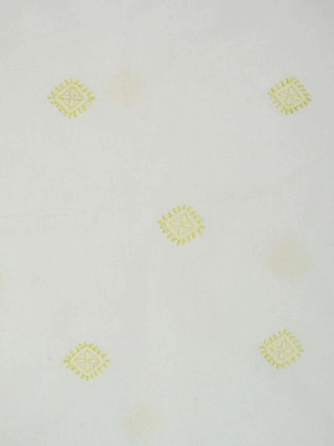 Ada Hand Embroidered Lemon Cotton Lucknowi Chikankari Unstitched Kurta Piece A220506