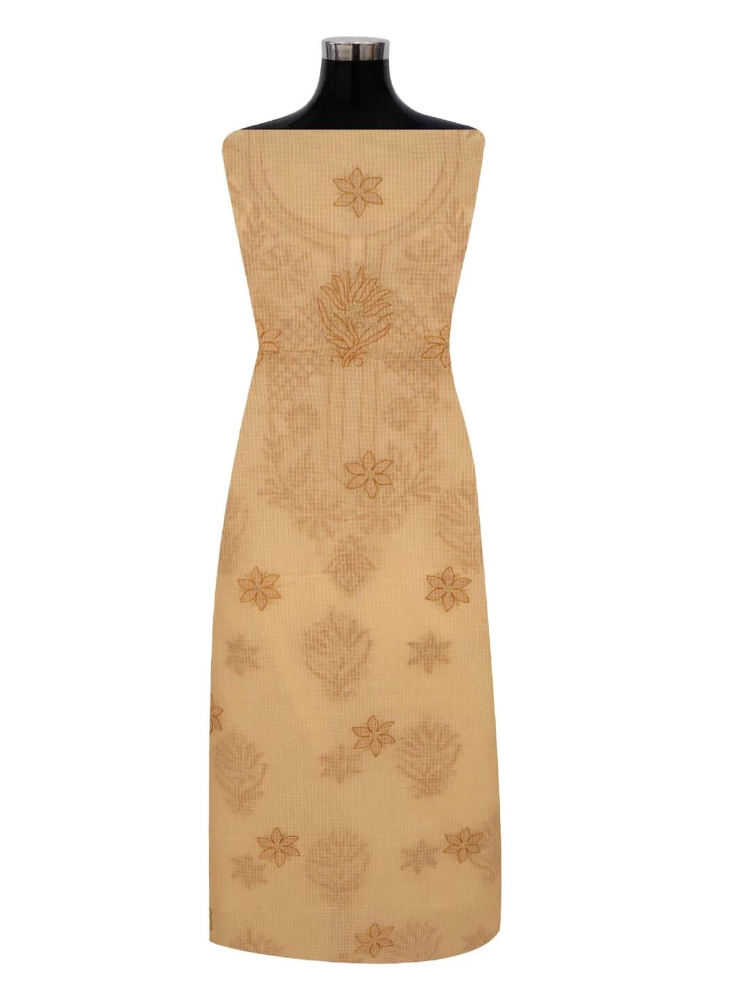 Ada Hand Embroidered Fawn Kota Lucknowi Chikankari Unstitched Kurta Piece 01A222686