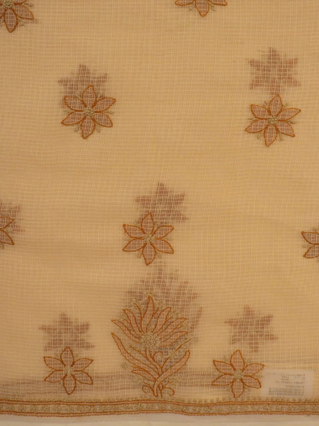 Ada Hand Embroidered Fawn Kota Lucknowi Chikankari Unstitched Kurta Piece 01A222686