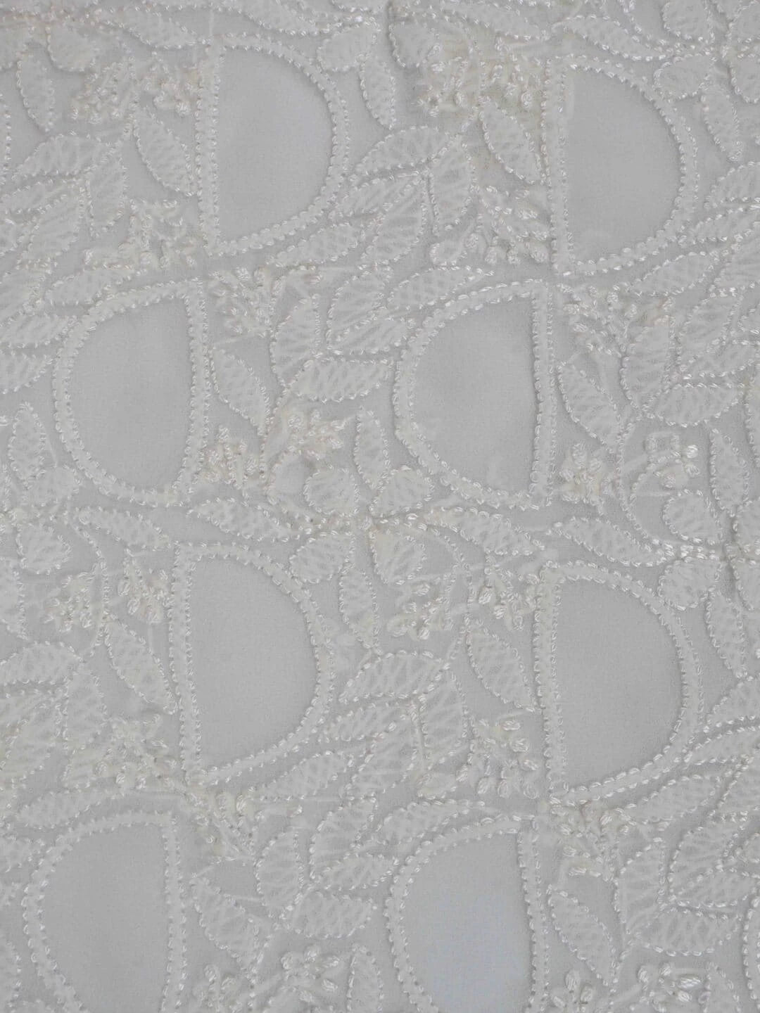 Ada Hand Embroidered White Georgette Lucknowi Chikankari Unstitched Kurta Piece A416758