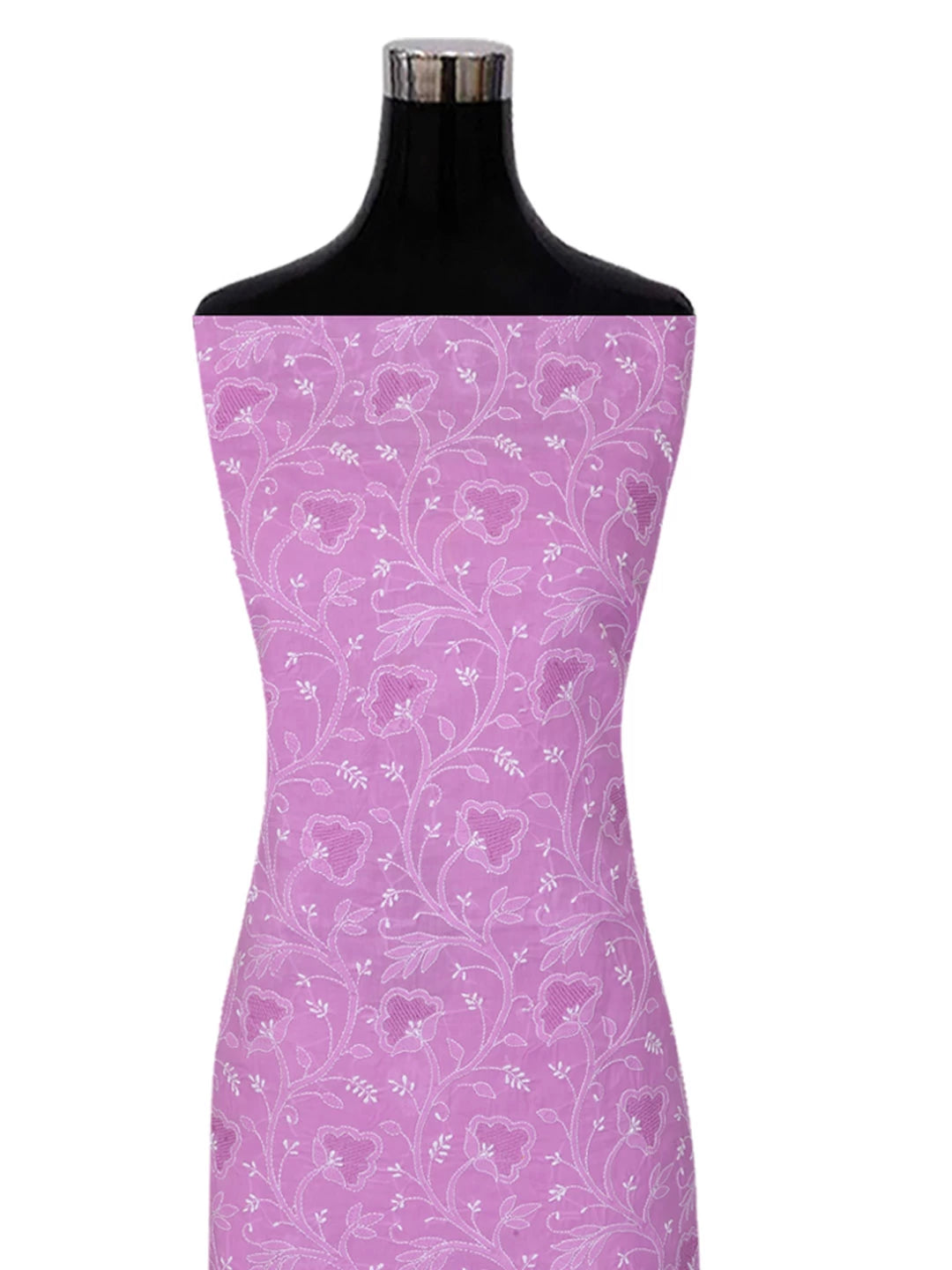 Ada Hand Embroidered Lavender Cotton Lucknowi Chikankari Unstitched Kurta Piece 01A322861