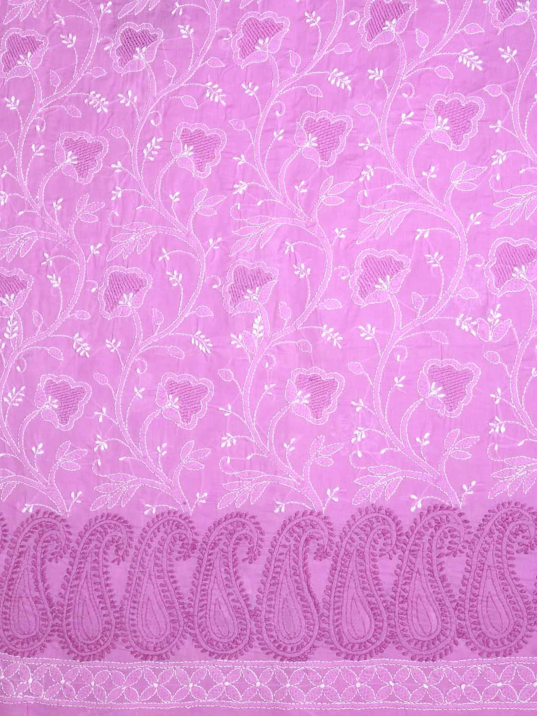 Ada Hand Embroidered Lavender Cotton Lucknowi Chikankari Unstitched Kurta Piece 01A322861