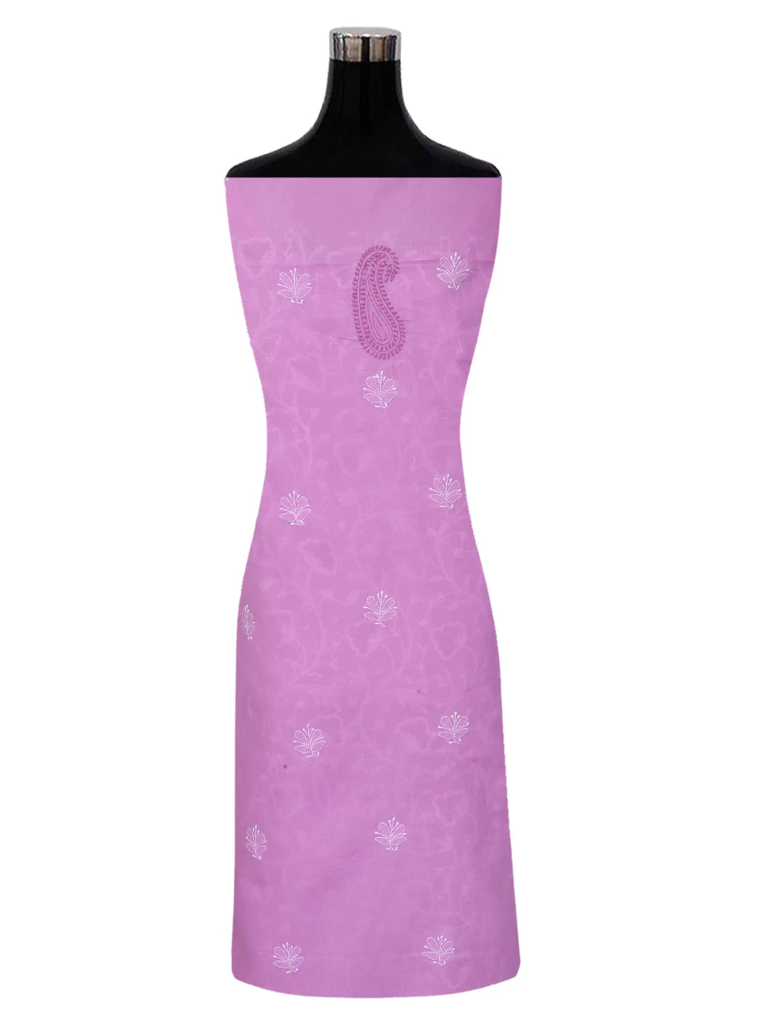 Ada Hand Embroidered Lavender Cotton Lucknowi Chikankari Unstitched Kurta Piece 01A322861