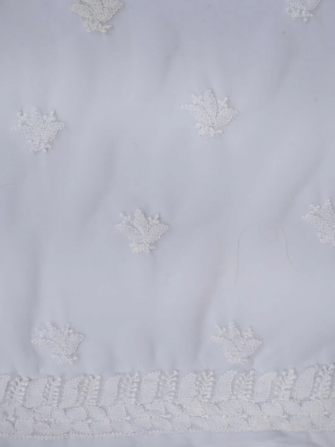Ada Hand Embroidered White Georgette Lucknowi Chikankari Unstitched Kurta Piece A618888