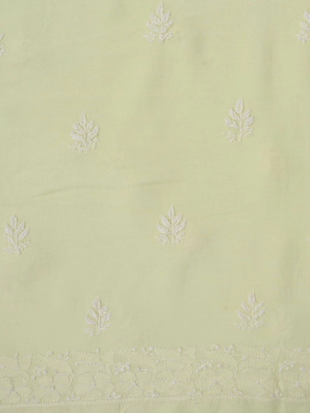 Ada Hand Embroidered Lemon Georgette Lucknowi Chikankari Unstitched Kurta Piece 01A238595