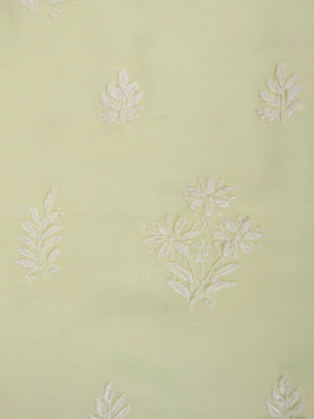 Ada Hand Embroidered Lemon Georgette Lucknowi Chikankari Unstitched Kurta Piece 01A238595