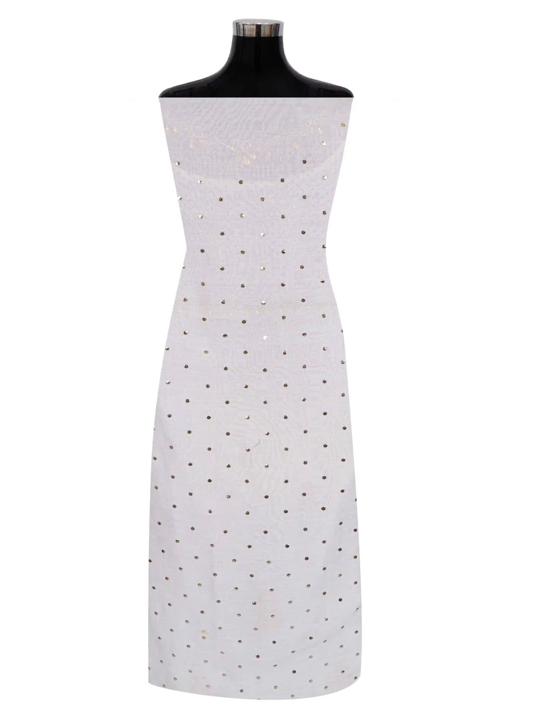 Ada Hand Embroidered Off White Chanderi Lucknowi Chikankari Unstitched Kurta Piece With Muqaish Work A555310