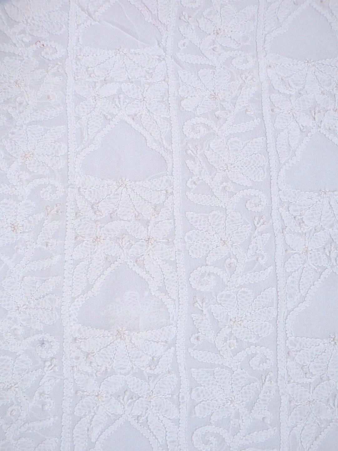 Ada Hand Embroidered White Georgette Lucknowi Chikankari Unstitched Kurta Piece A555303