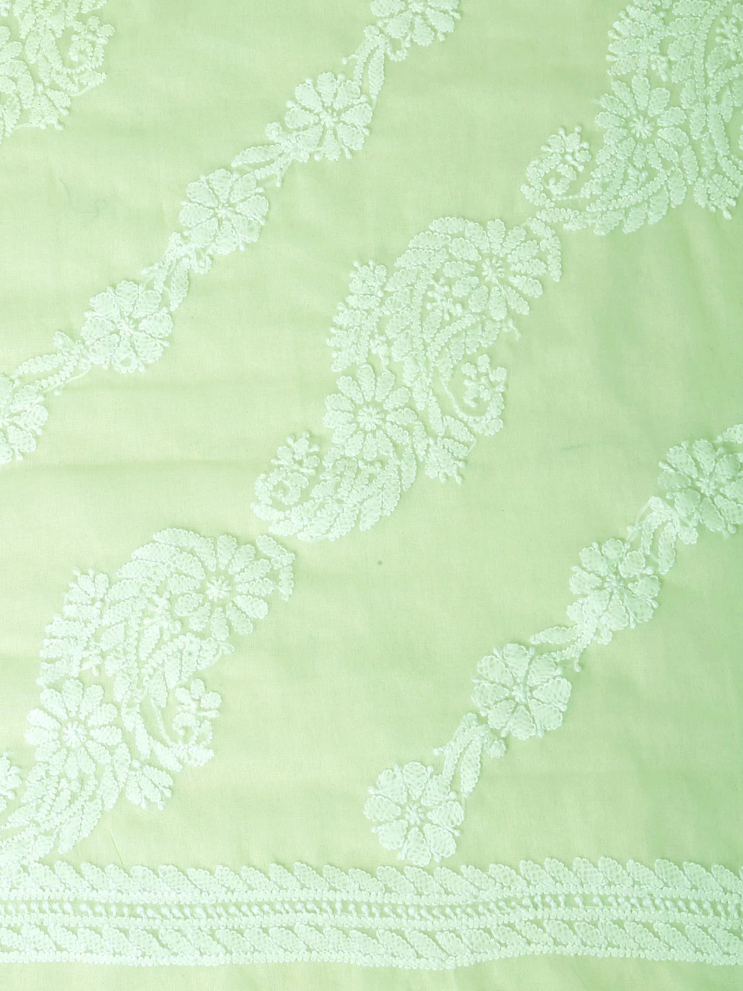 Ada Hand Embroidered Light Lemon Georgette Lucknowi Chikankari Dupatta 01A10375