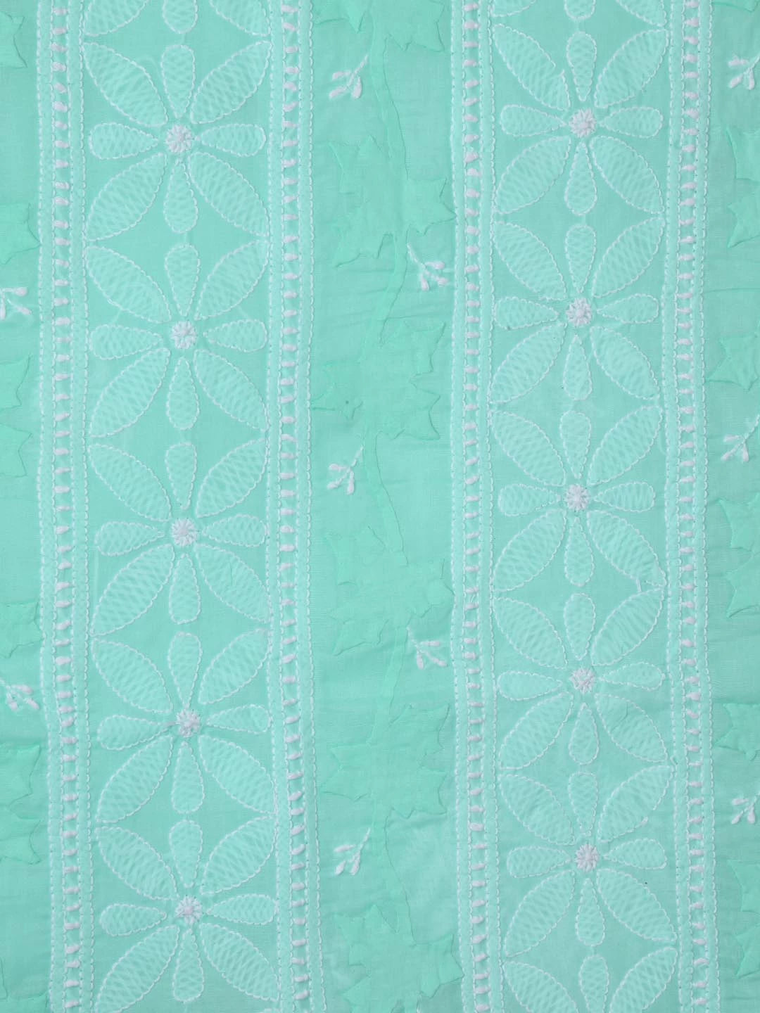 Ada Hand Embroidered Sea Green Cotton Lucknowi Chikankari Unstitched Kurta Piece 01A322899