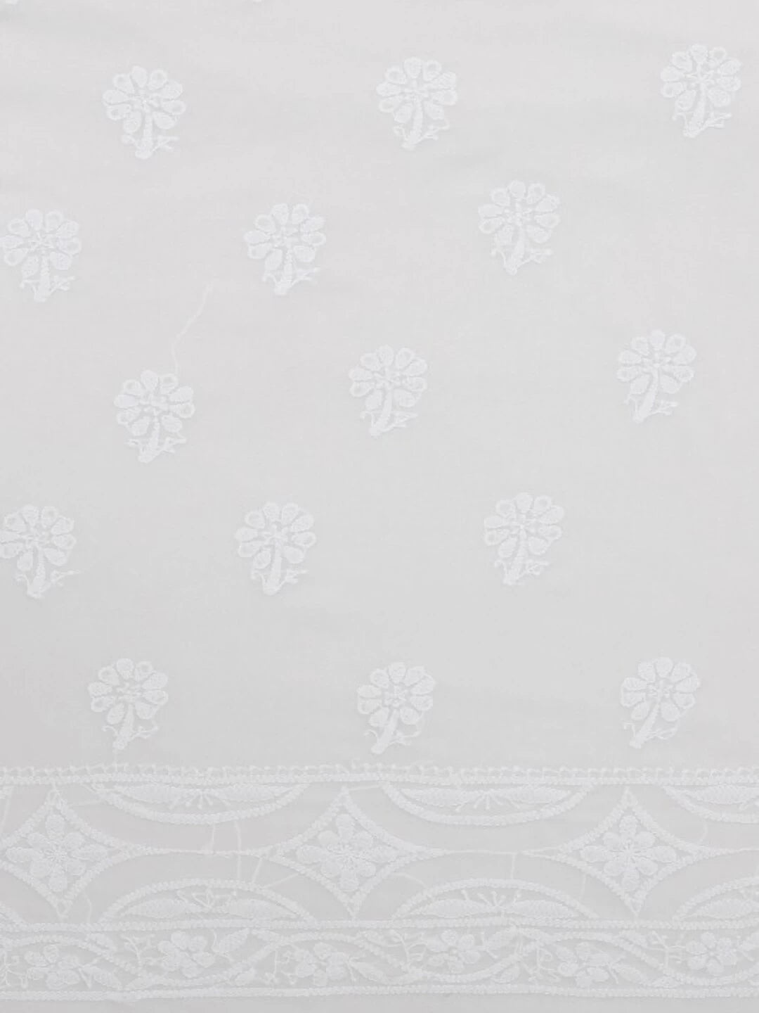 Ada Hand Embroidered White Georgette Lucknowi Chikankari Unstitched Kurta Piece A395519